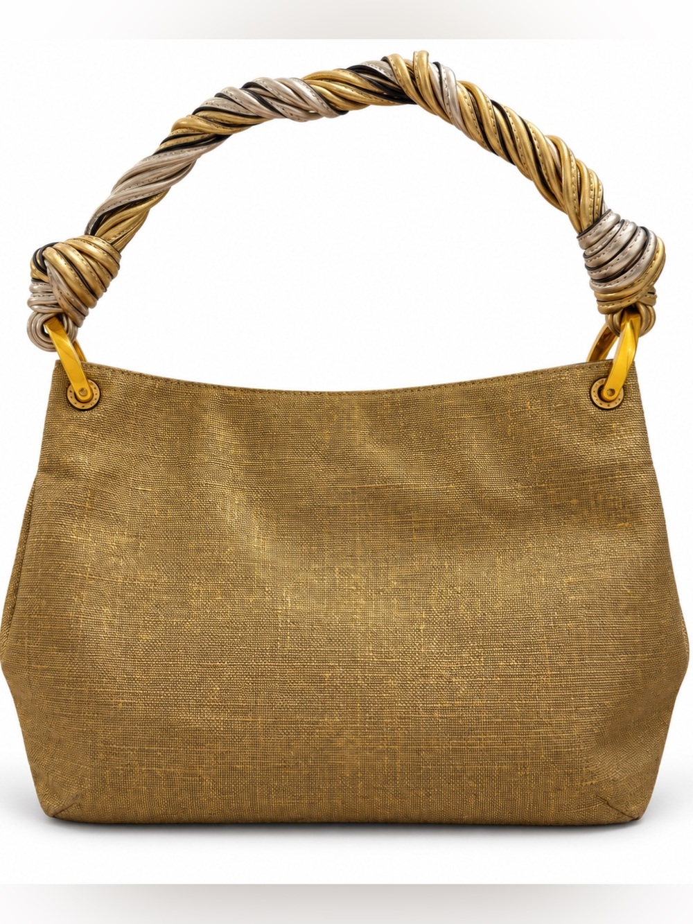 🦋 Donna Karan| Glenwood Small Gold Metallic Shoulder Bag NWOT (includes dustbag) - Picture 4 of 13